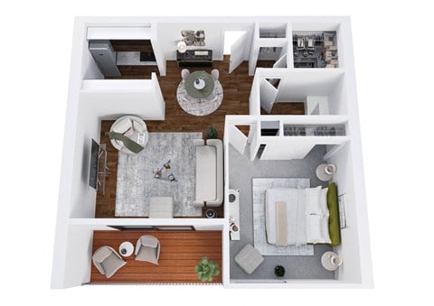 Floor plan for 1 bed, 1 bath